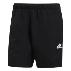 Men's adidas Solid Color Logo Straight Sports Black Shorts S17593