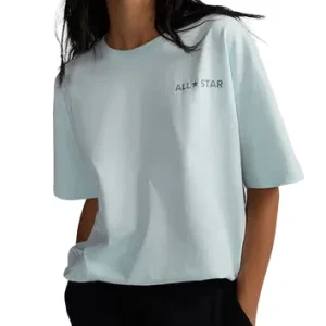 (WMNS) Converse Chuck Taylor All Star Oversized Tee 'Aqua Mist' 10023936-A06