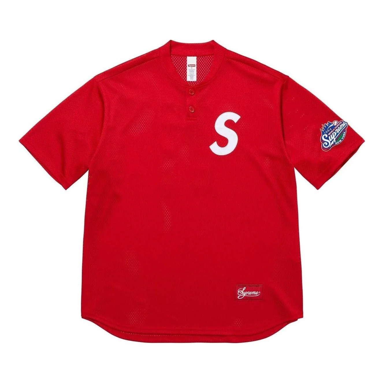 Supreme S Logo Baseball Henley 'Red' SS25KN95-RED