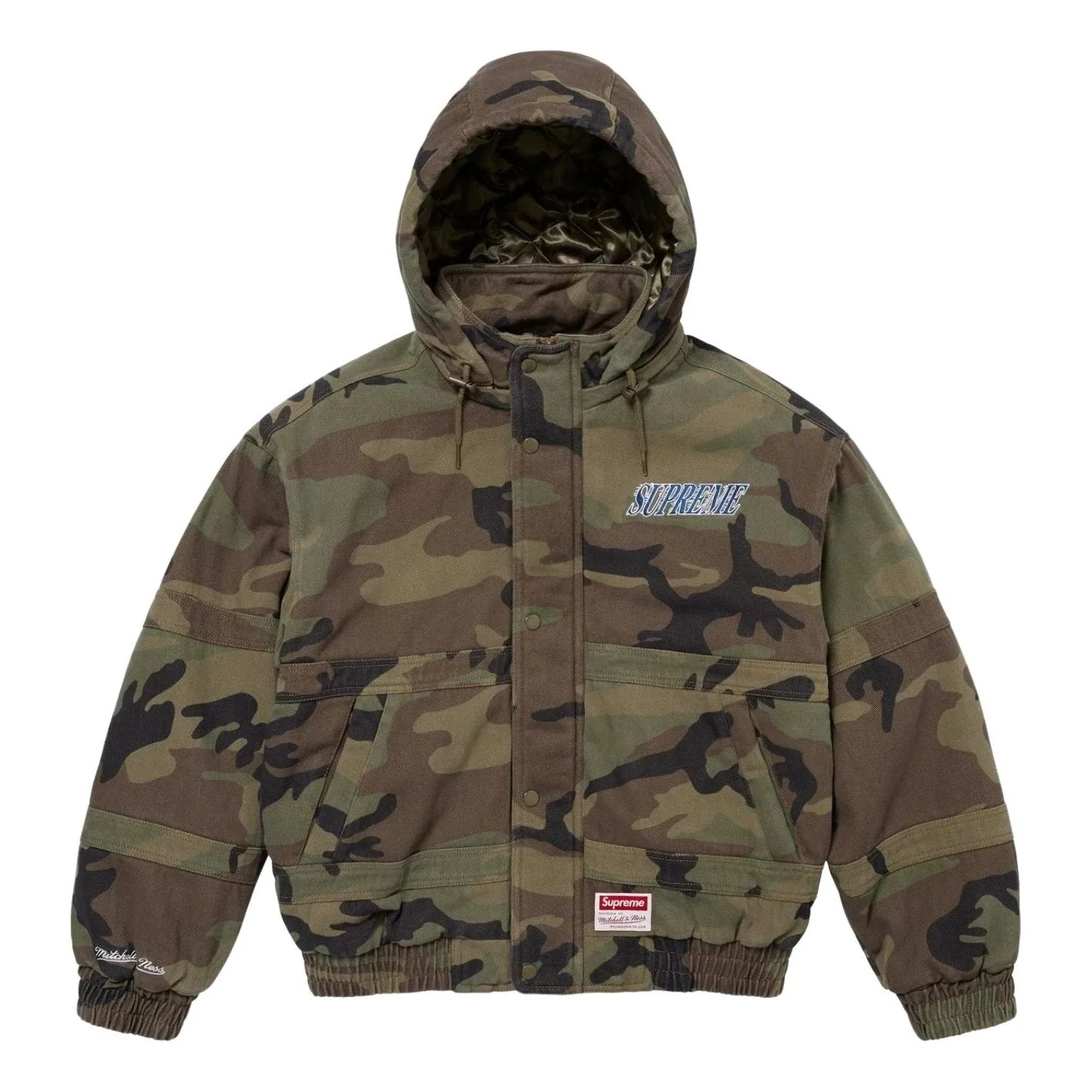 Supreme x Mitchell & Ness Twill Stadium Jacket 'Woodland Camo' FW24J106-WOODLAND-CAMO
