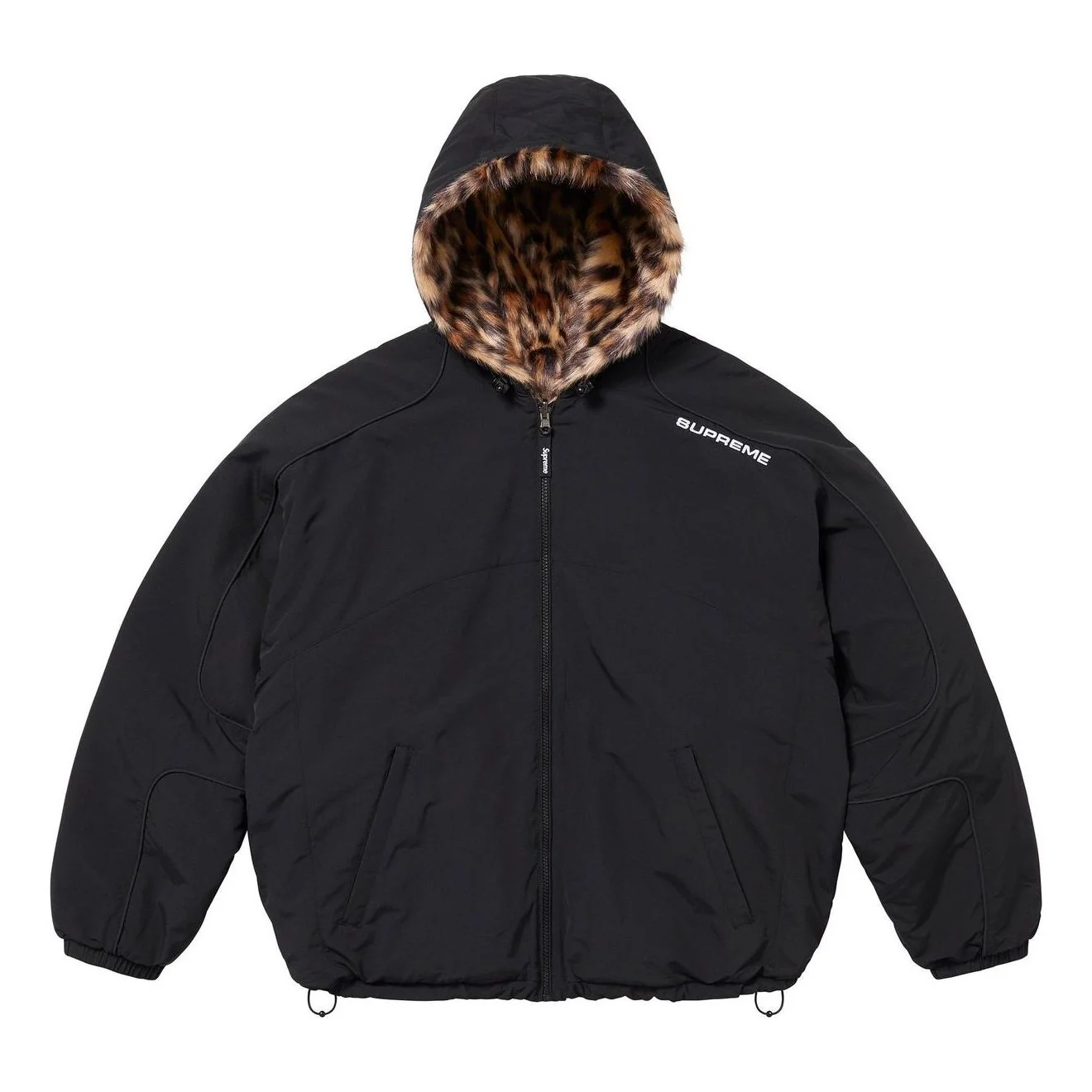 Supreme Faux Fur Reversible Hooded Track Jacket 'Black' SS25J67-BLACK