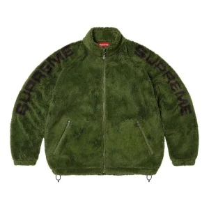 Supreme Shoulder Logo Fleece Jacket 'Green' SS25J28-GREEN