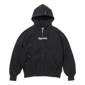 Supreme x MM6 Maison Margiela Box Logo Zip Up Hooded Sweatshirt 'Black' SUP-SS26-100-BLK