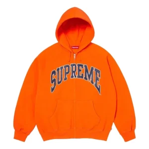 Supreme SS26 Cracked Raglan Zip Up Hooded Sweatshirt 'Dark Orange' SUP-SS26-192-ORG