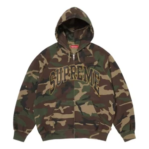 Supreme SS26 Cracked Raglan Zip Up Hooded Sweatshirt 'Woodland Camo' SUP-SS26-192-CAM