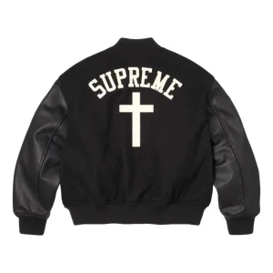 Supreme SS26 Cross Varsity Jacket 'Black' SUP-SS26-155-BLK