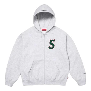 Supreme SS26 Devil S Logo Zip Up Hooded Sweatshirt 'Ash Grey' SUP-SS26-134-GRY