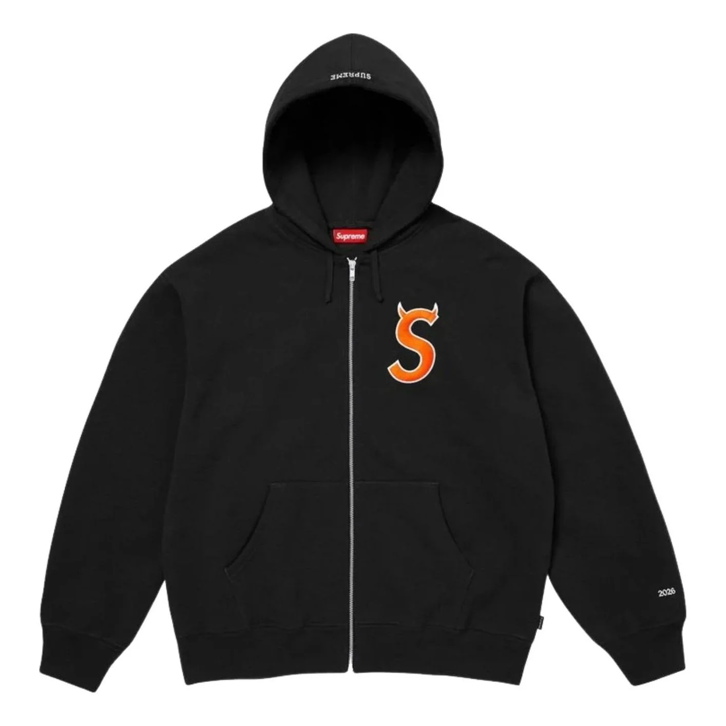Supreme SS26 Devil S Logo Zip Up Hooded Sweatshirt 'Black' SUP-SS26-134-BLK