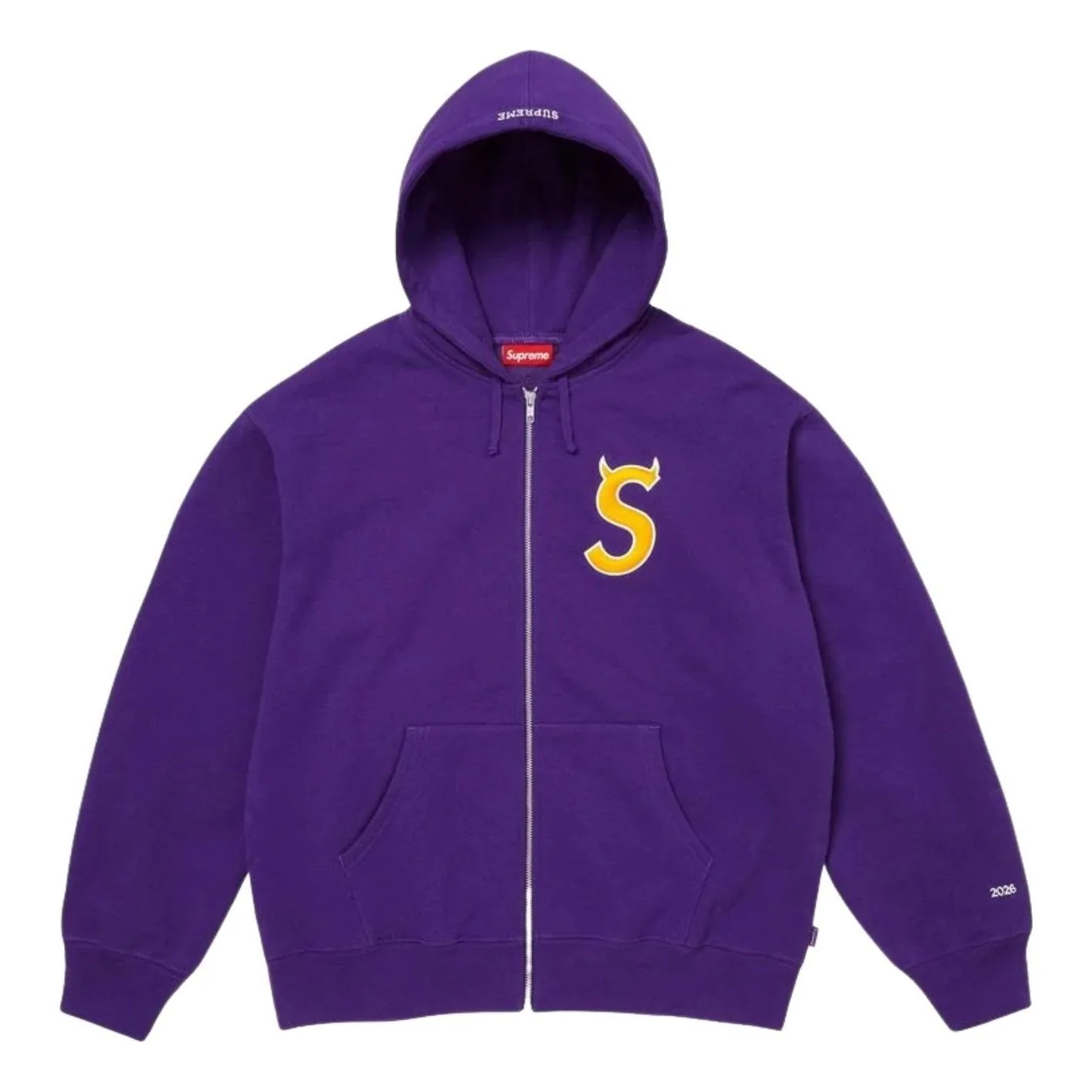 Supreme SS26 Devil S Logo Zip Up Hooded Sweatshirt 'Purple' SUP-SS26-134-PUR