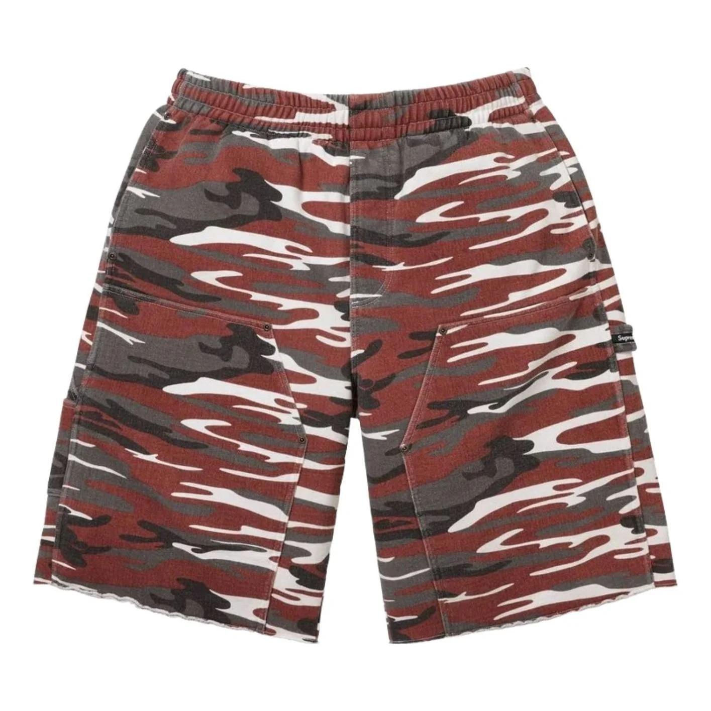 Supreme SS26 Double Knee Painter Sweatshort 'Red Camo' SUP-SS26-204-RMO
