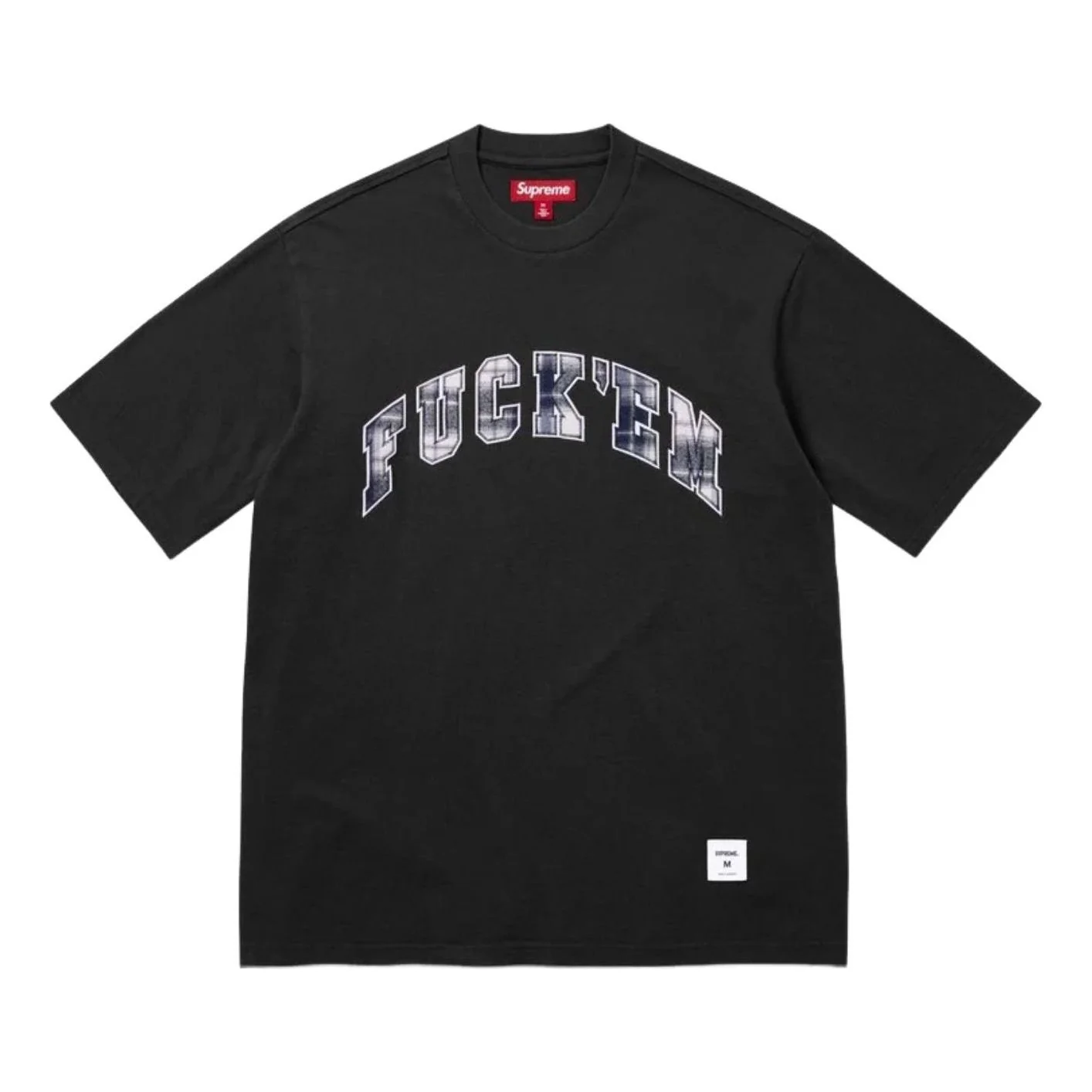 Supreme SS26 Fuck Em Plaid S/S T-Shirt 'Black' SUP-SS26-194-BLK