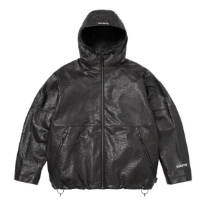 Supreme SS26 GORE-TEX Ostrich Embosssed Leather Jacket 'Black' SUP-SS26-124-BLK