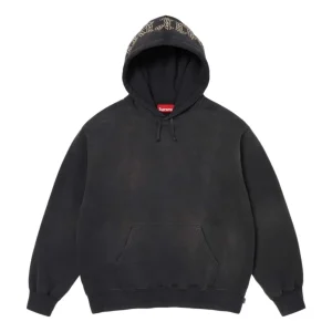 Supreme SS26 Overdyed Studded Hooded Sweatshirt 'Black' SUP-SS26-154-BLK