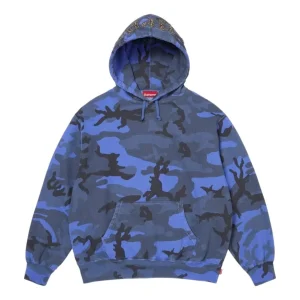 Supreme SS26 Overdyed Studded Hooded Sweatshirt 'Blue Camo' SUP-SS26-154-BAM