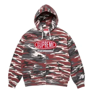 Supreme SS26 Performance Zip Up Hooded Sweatshirt 'Red Camo' SUP-SS26-015-REDCAMO