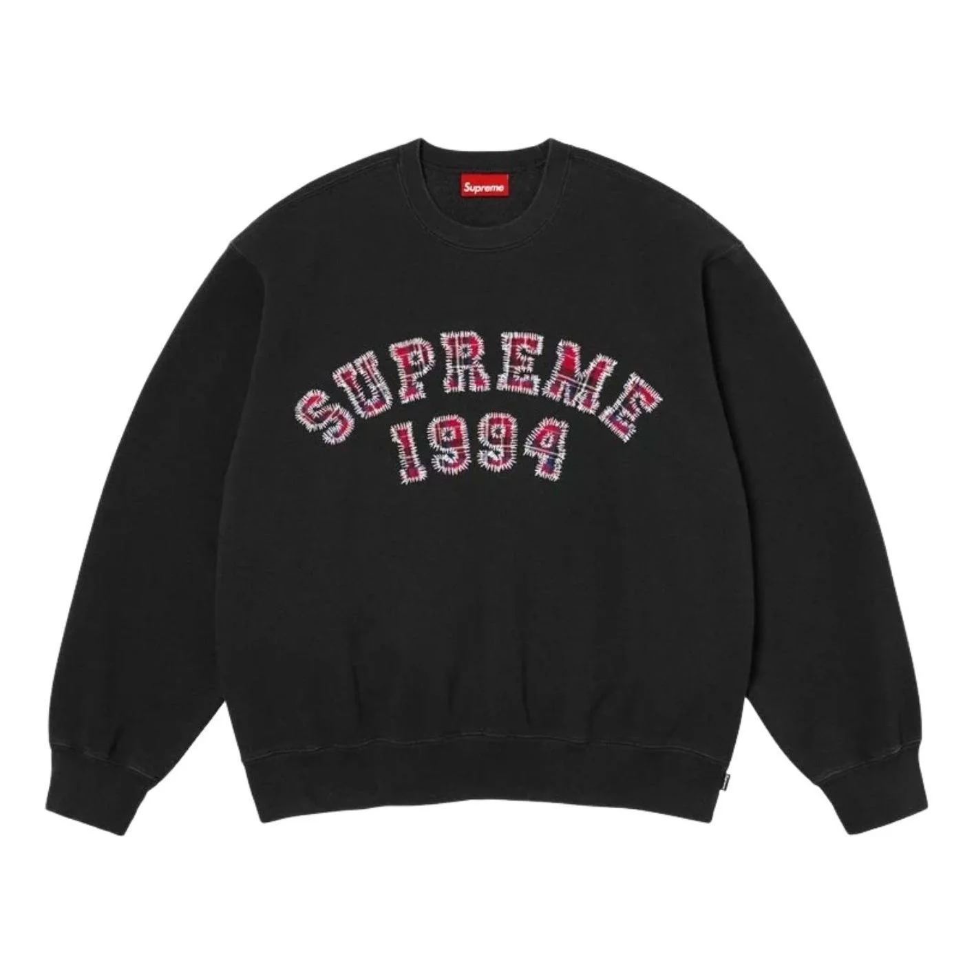 Supreme SS26 Plaid Arc Crewneck 'Black' SUP-SS26-133-BLK
