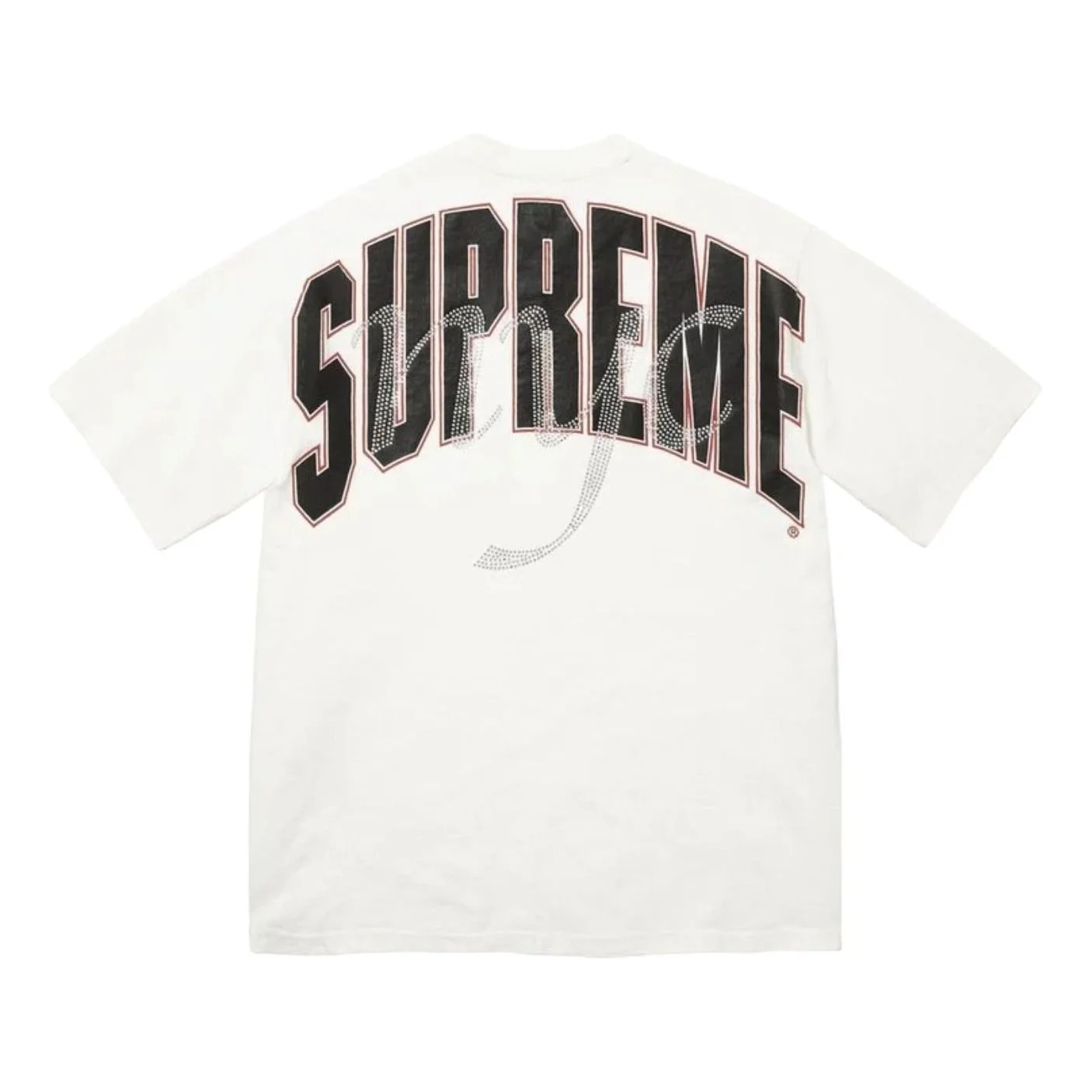 Supreme SS26 Rhinestone Script S/S T-Shirt 'White' SUP-SS26-324-WHT