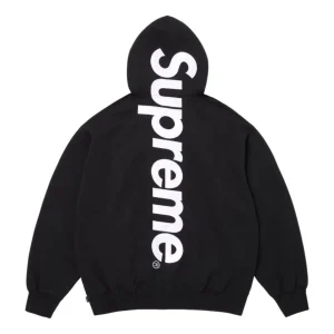 Supreme SS26 Satin Appliqué Hooded Sweatshirt 'Black' SUP-SS26-191-BLK