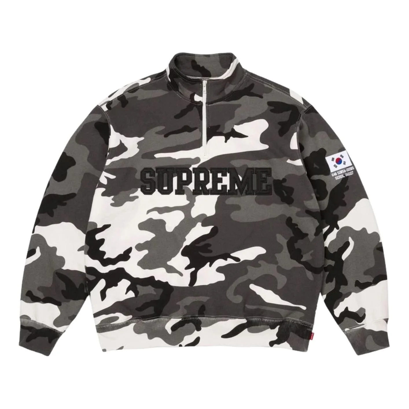 Supreme SS26 Shop Flag Half Zip Pullover 'Snow Camo-Seoul' SUP-SS26-006-SNWCAMO
