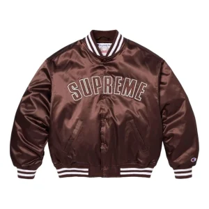Supreme x Champion SS26 Satin Varsity Jacket 'Brown' SUP-SS26-170-BRN