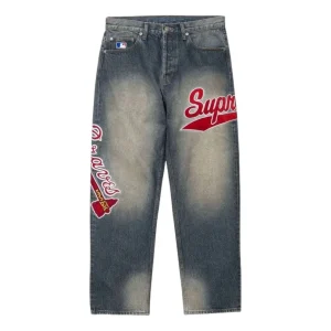Supreme x Mitchell & Ness SS26 Atlanta Braves Loose Fit Jean 'Blue' SUP-SS26-283