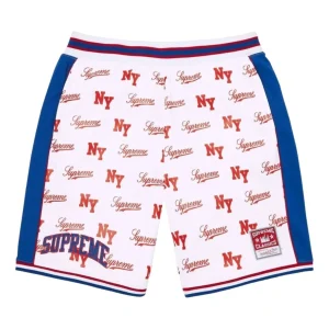 Supreme x Mitchell & Ness SS26 Monogram Basketball Short 'White' SUP-SS26-221-WHT