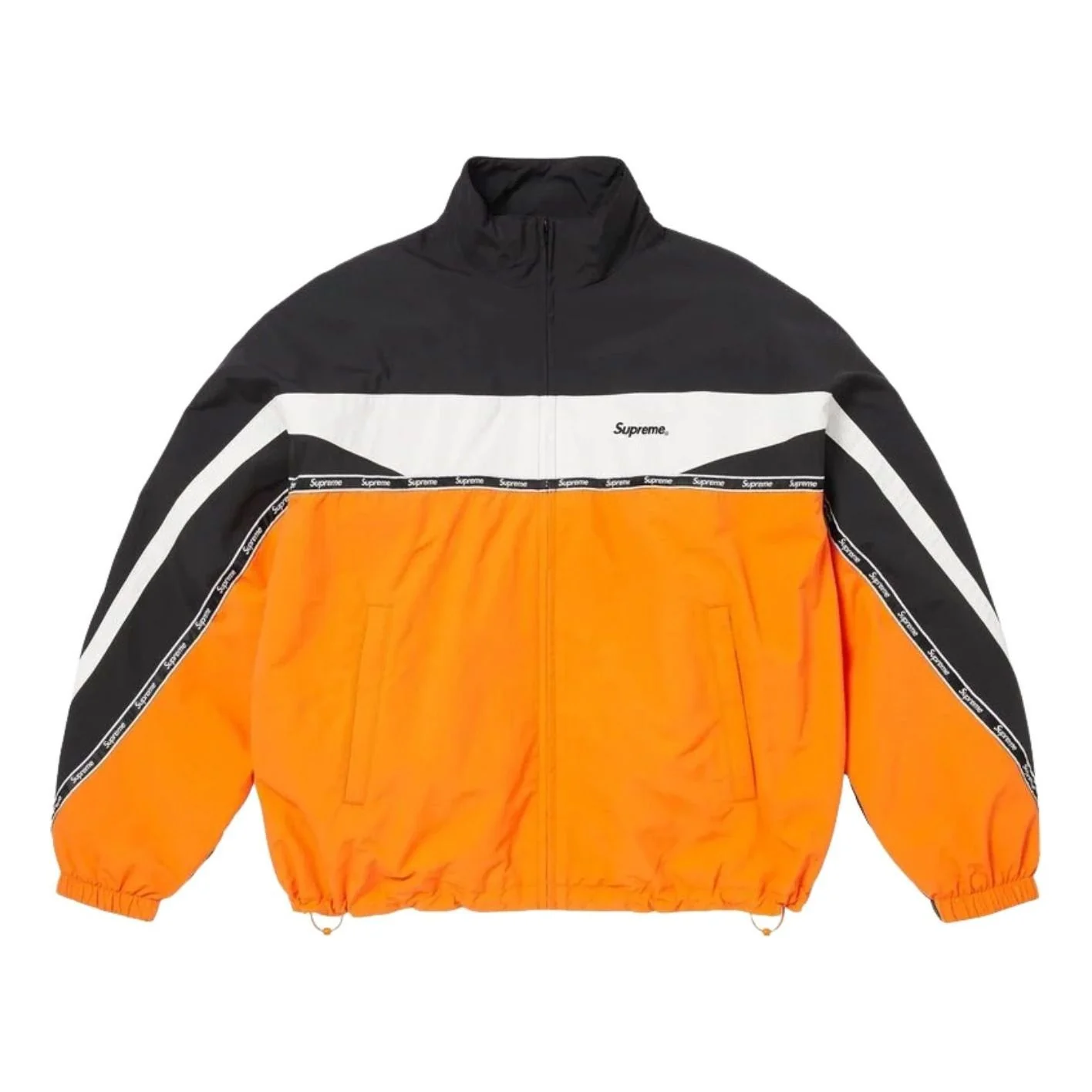 Supreme SS26 Logo Taping Track Jacket 'Orange' SUP-SS26-263-ORG