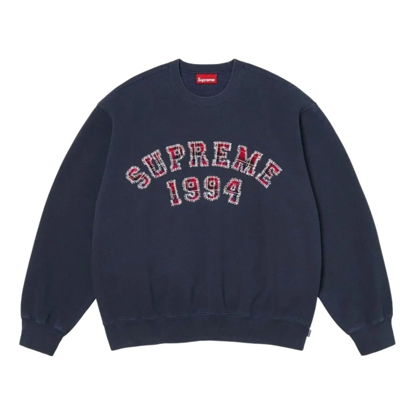 Supreme SS26 Plaid Arc Crewneck 'Navy' SUP-SS26-133-NVY