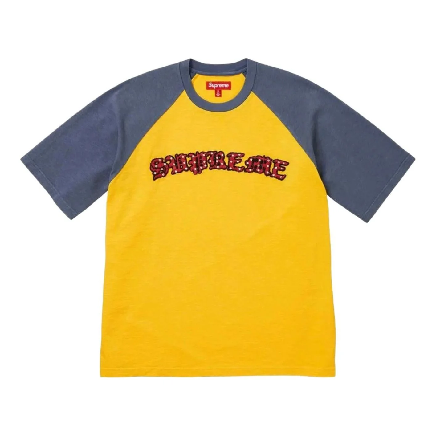 Supreme SS26 Rhinestone Raglan S/S T-Shirt 'Gold' SUP-SS26-135-GLD