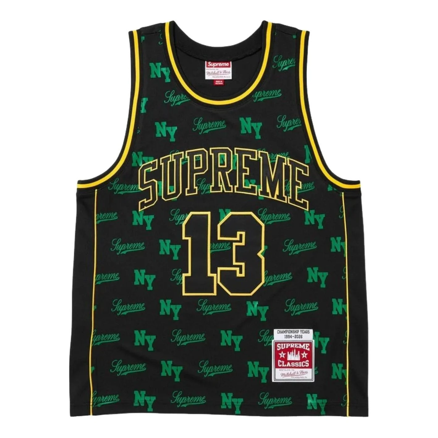 Supreme x Mitchell & Ness SS26 Monogram Basketball Jersey 'Black' SUP-SS26-220-BLK
