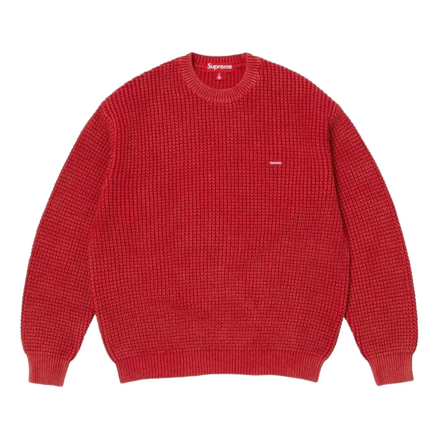 Supreme SS26 Washed Small Box Waffle Sweater 'Red' SUP-SS26-136-RED
