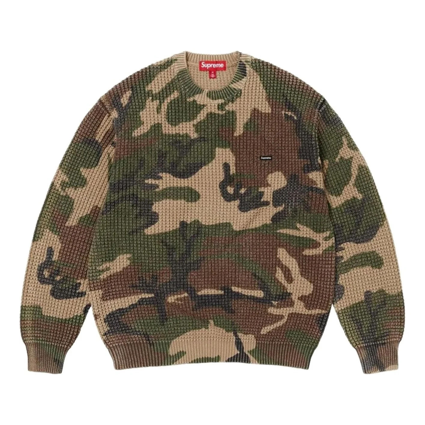 Supreme SS26 Washed Small Box Waffle Sweater 'Woodland Camo' SUP-SS26-136-CAM