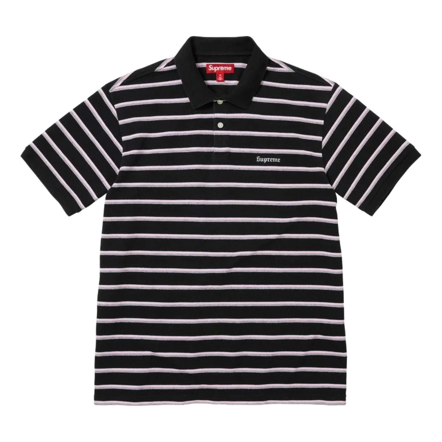Supreme SS26 Washed Stripe Polo 'Black' SUP-SS26-058-BLK