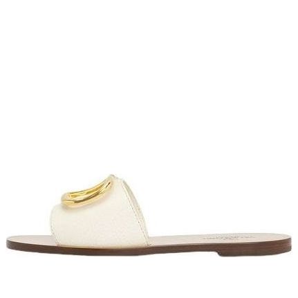 (WMNS) Valentino Calfskin Point Vlogo Signature Slide 'Ivory' S0M21HWS098