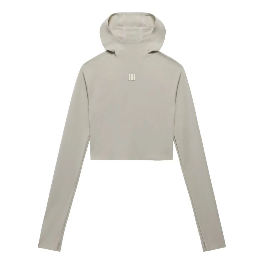 (WMNS) adidas Fear of God Athletics Base Layer Crop Hoodie Asia Sizing 'Grey' IN5903